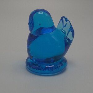 Leo Ward Blue Bird Of Happiness Art Glass Figurine 1991 Vintage